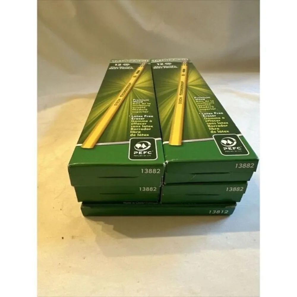 Dixon Ticonderoga Woodcase Pencils‎   Soft Yellow Barrel Barrel 12/Box Lot Of 5